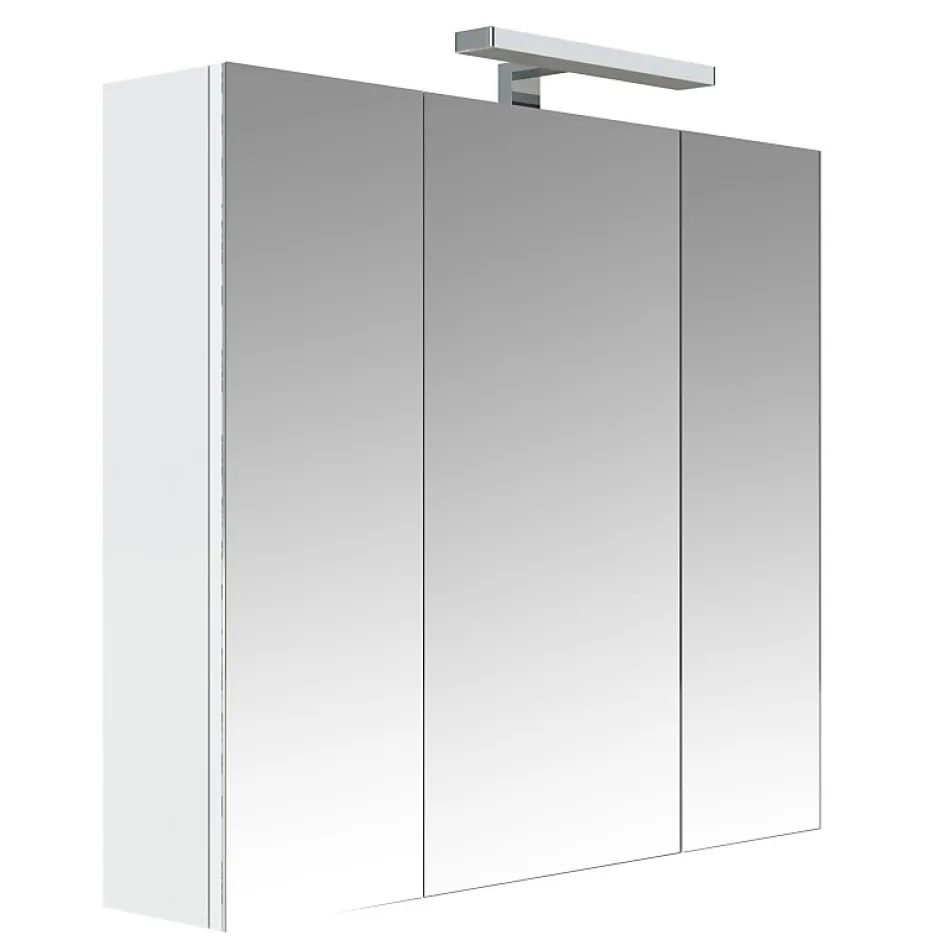 Planète Bain Armoire de toilette éclairante 3 portes 70 cm blanche Juno 2* Armoire De Toilette