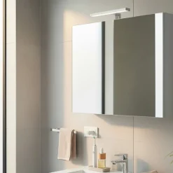 Planète Bain Armoire de toilette éclairante 2 portes 80 cm blanche Juno 2* Armoire De Toilette