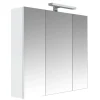 Planète Bain Armoire de toilette éclairante 3 portes 80 cm blanche Juno 2* Armoire De Toilette