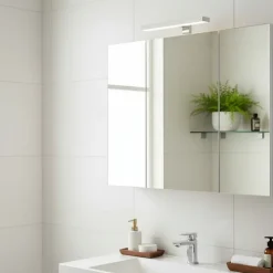 Planète Bain Armoire de toilette éclairante 3 portes 80 cm blanche Juno 2* Armoire De Toilette