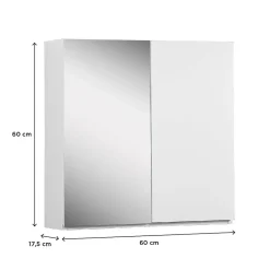 Mob-In Armoire de toilette 60cm double porte WILL blanc porte + miroir* Armoire De Toilette
