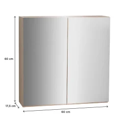 Mob-In Armoire de toilette 60cm double porte avec miroirs WILL* Armoire De Toilette