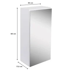 Mob-In Armoire de toilette d'angle avec miroir WILL* Meuble De Salle De Bains Faible Profondeur|Armoire De Toilette