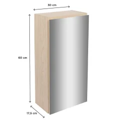 Mob-In Armoire de toilette d'angle avec miroir WILL* Meuble De Salle De Bains Faible Profondeur|Armoire De Toilette