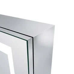 Sirhona Armoire de toilette en Acier Inoxydable Miroir double 60x70 cm Interrupteur tactile LED + Prise rasoir + Grand rangement