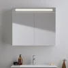 Duravit Armoire de toilette en aluminium 2 portes miroir avec éclairage LED pour salle de bain et toilette - 70x100x15cm - DURAPOINT