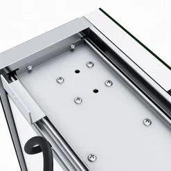 Sirhona Armoire de toilette en Aluminium Miroir multi-surfaces 65x60 cm Interrupteur tactile LED + Anti-buée + Prise rasoir* Armoire De Toilette