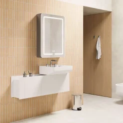 Poalgi Armoire de toilette LED aluminium MANILLONS 2p miroir l. 60 cm H. 80 cm P. 14 cm - Gan