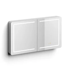 Poalgi Armoire de toilette LED aluminium MANILLONS 2p miroir l. 120 cm H. 70 cm P. 14 cm - Gan* Armoire De Toilette