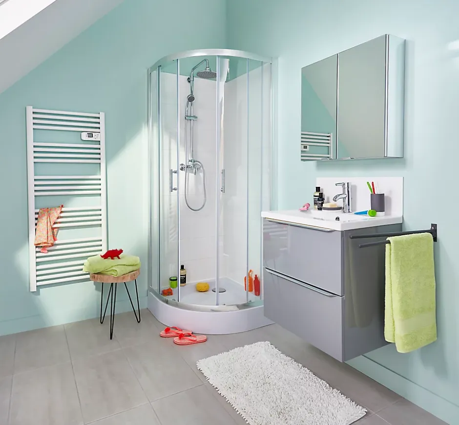 GoodHome Armoire de toilette miroir l.60 x H.60 x P.15 cm, Imandra* Armoire De Toilette|Meuble De Salle De Bains Faible Profondeur