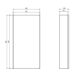 Planète Bain Armoire de toilette miroir 40 cm blanc brillant Malta