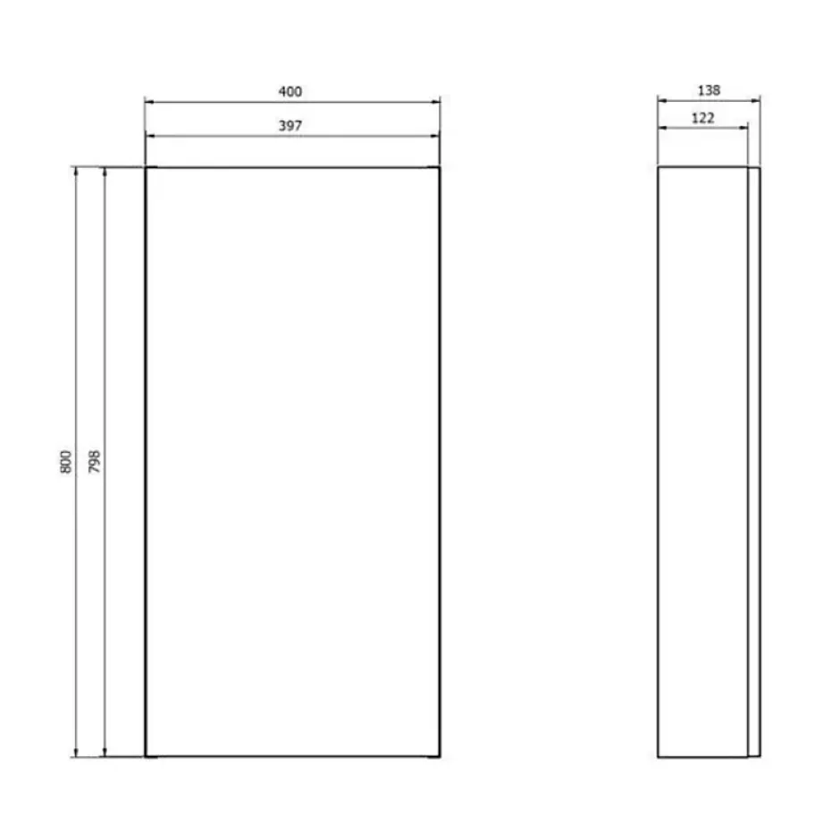 Planète Bain Armoire de toilette miroir 40 cm blanc brillant Malta