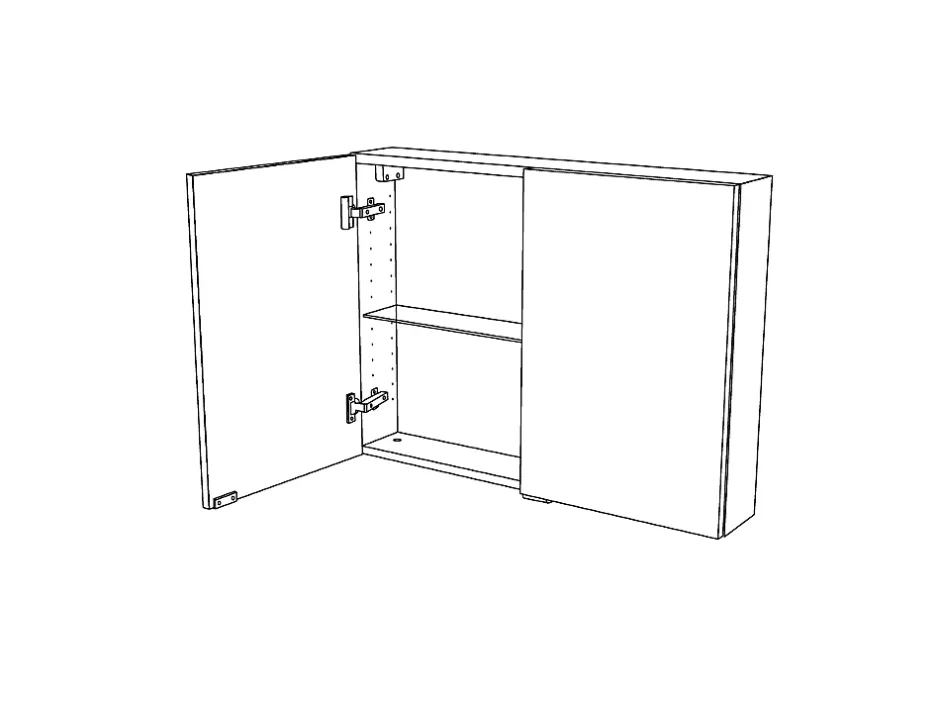 GoodHome Armoire de toilette miroir l.80 x H.60 x P.15 cm, Imandra