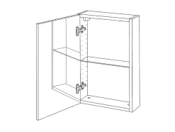 GoodHome Armoire de toilette miroir l.40 x H.60 x P.15 cm, Imandra* Armoire De Toilette|Meuble De Salle De Bains Faible Profondeur