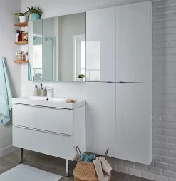 GoodHome Armoire de toilette miroir l.100 x H.90 x P.15 cm, Imandra* Armoire De Toilette