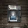 AICA Sanitaire Armoire de Toilette Mural avec Miroir et Rangement - Moderne, Anthracite, 50x70 cm,