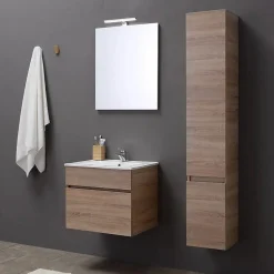 Kiamami Valentina Armoire De Toilette Murale 60 Cm En Chêne Série Well Sole* Ensemble Meuble De Salle De Bains
