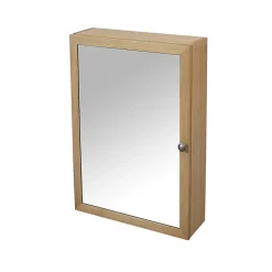 GoodHome Armoire de toilette placage chêne l.50 x H.70 x P.15 cm, Perma