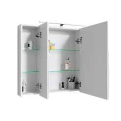 Ml-Design Armoire de toilette salle de bain avec miroir et LED 90,4x72x15 cm* Armoire De Toilette|Meuble De Salle De Bains Faible Profondeur