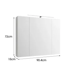 Ml-Design Armoire de toilette salle de bain avec miroir et LED 90,4x72x15 cm* Armoire De Toilette|Meuble De Salle De Bains Faible Profondeur