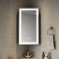 Sirhona Armoire de toilette 60x75cm + Interrupteur tactile + LED température 3 couleurs + Anti-buée + Prise rasoir* Armoire De Toilette
