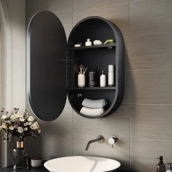Sirhona Armoire de toilette 40x70cm+Touch+LED Tri-couleur Température+ Anti-buée+ Prise rasoir