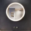 Sirhona Armoire de toilette Rond 60x60cm+Touch+LED Tri-couleur Température+ Anti-buée+ Prise rasoir