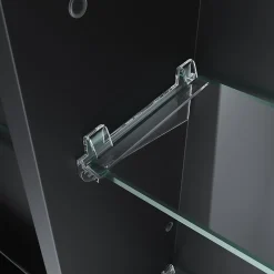Sirhona Armoire de toilette Etagère de Rangement 65x60cm+Touch+LED Température Tri-Couleur+ Anti-buée+Prise rasoir