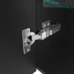 Sirhona Armoire de toilette Etagère de Rangement 65x60cm+Touch+LED Température Tri-Couleur+ Anti-buée+Prise rasoir