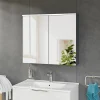 Bernstein Armoire de toilette suspendue Anthracite mat 80x18x70cm (LxPxH) 2 portes miroir, éclairage LED, tablettes en verre - SOLO