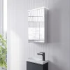 Bernstein Armoire de toilette suspendue miroir 40x19x71cm (LxPxH), charnière à gauche, éclairage LED, tablettes en verre - VARO* Armoire De Toilette
