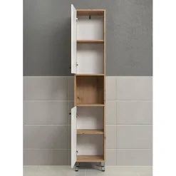 Generic Armoire haute - TRENDTEAM - Série Touch - Blanc/Brun - 36 cm - 191 cm de hauteur