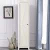 Giantex Armoire haute et étroite, étagère à 4 compartiments et porte, peu encombrante, grand espace de rangement, 43 x 19,5 x 183 cm.