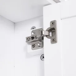 Homcom Armoire haute murale de salle de bain ou WC placard 1 porte 3 niches dim. 53L x 14,5l x 50,5H cm MDF panneaux particules blanc* Armoire De Salle De Bains