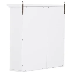 Homcom Armoire haute murale de salle de bain ou WC placard 1 porte 3 niches dim. 53L x 14,5l x 50,5H cm MDF panneaux particules blanc* Armoire De Salle De Bains