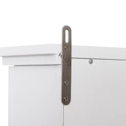 Homcom Armoire haute murale de salle de bain ou WC placard 1 porte 3 niches dim. 53L x 14,5l x 50,5H cm MDF panneaux particules blanc* Armoire De Salle De Bains