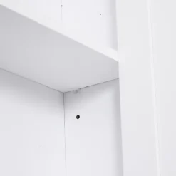 Homcom Armoire haute murale de salle de bain ou WC placard 1 porte 3 niches dim. 53L x 14,5l x 50,5H cm MDF panneaux particules blanc* Armoire De Salle De Bains