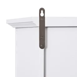 Homcom Armoire haute murale de salle de bain ou WC 2 portes 2 étagères niche dim. 60 x 20 x 58 cm blanc