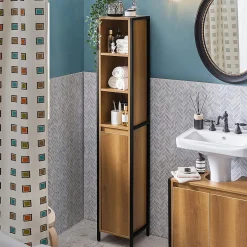 Sobuy Armoire Haute Placard de Rangement, BZR62-PF,* Colonne De Salle De Bains