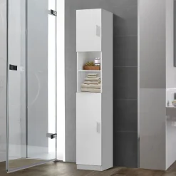 Ml-Design Armoire haute salle de bain colonne blanc MDF 30x190x25 cm