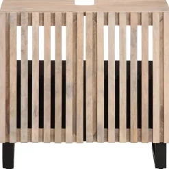 Vidaxl Armoire lavabo de bain 62x34x58 cm bois massif de manguier