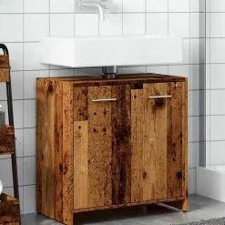 Vidaxl Armoire lavabo de salle de bain vieux bois 60x33x60 cm