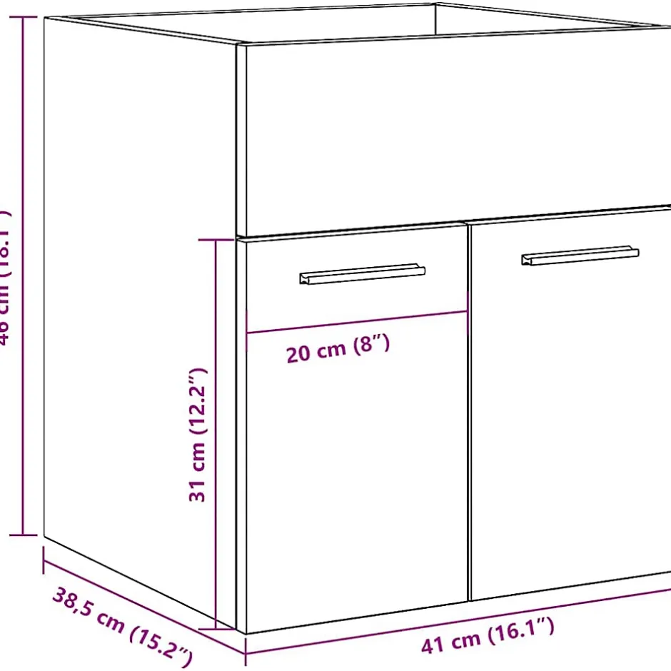 Vidaxl Armoire lavabo de salle de bain chêne sonoma 41x38,5x46 cm* Meuble Wc