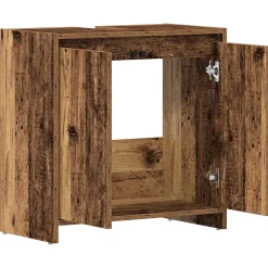 Vidaxl Armoire lavabo de salle de bain vieux bois 60x33x60 cm* Meuble Wc
