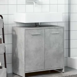 Vidaxl Armoire lavabo de salle de bain gris béton 60x33x60 cm* Meuble Wc