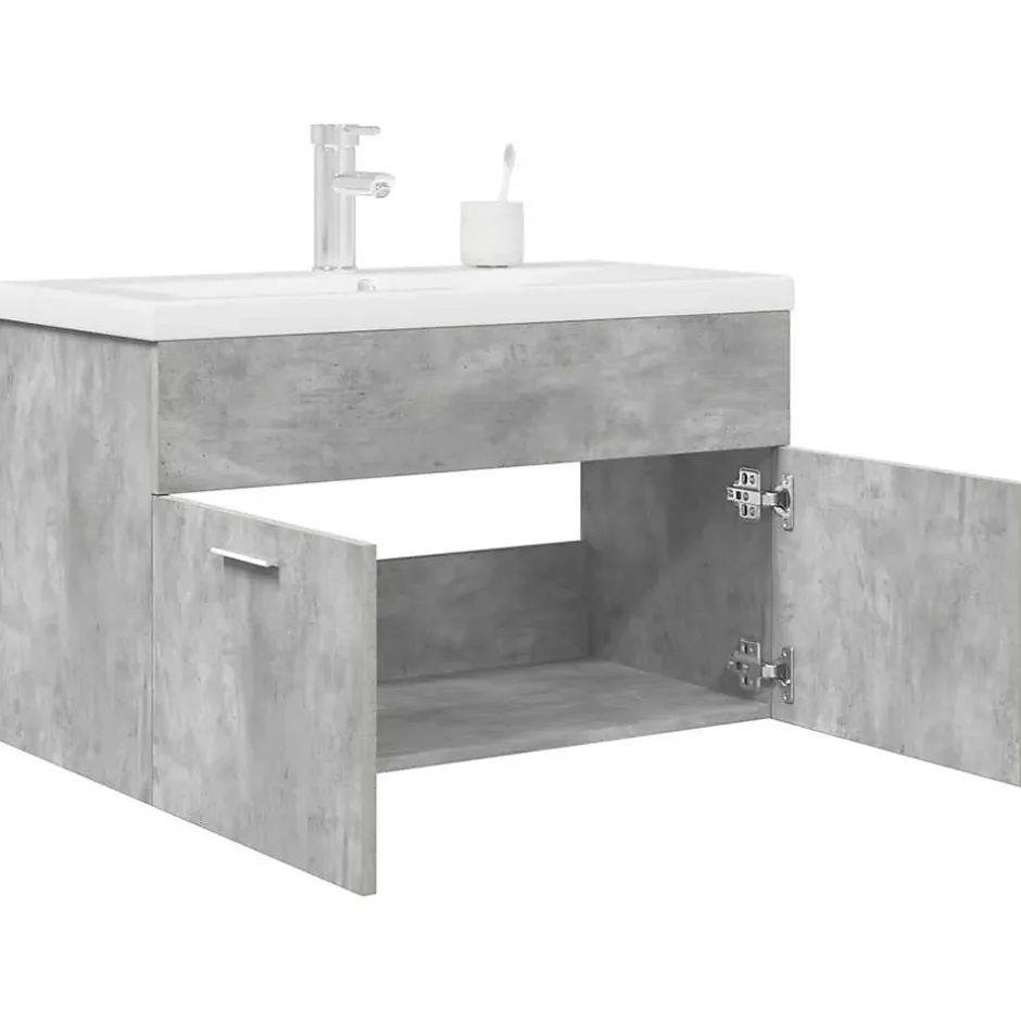 Vidaxl Armoire lavabo de salle de bain avec bassin intégré et robinet