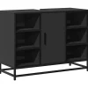 Vidaxl Armoire lavabo de salle de bain noir 80x33x60cm bois ingénierie