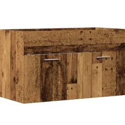 Vidaxl Armoire lavabo de salle de bain vieux bois bois d'ingénierie