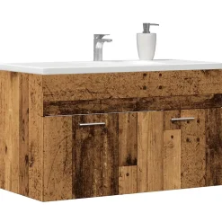Vidaxl Armoire lavabo de salle de bain vieux bois bois d'ingénierie