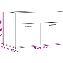 Vidaxl Armoire lavabo de salle de bain vieux bois bois d'ingénierie
